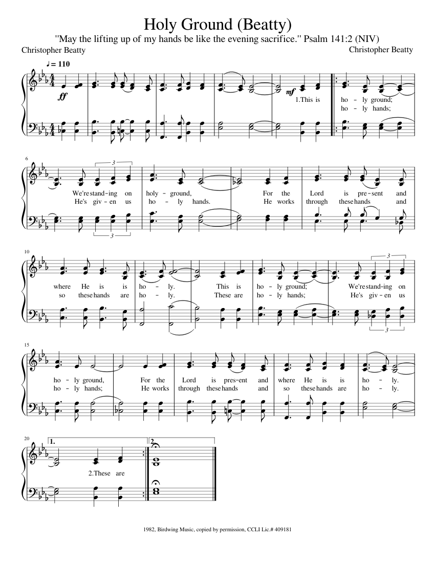 Holy Ground Script Holy Ground Beatty Sheet music for Piano (SATB) Easy | Musescore.com