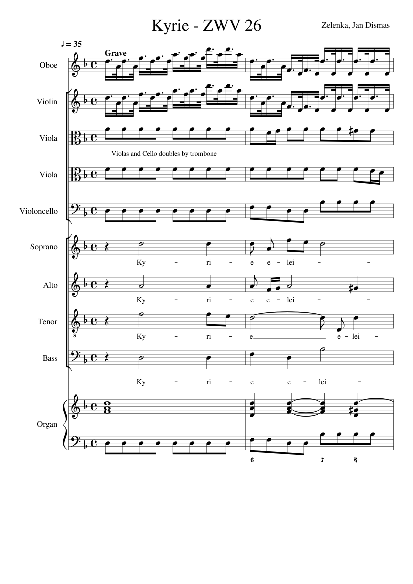 Kyrie Sanctus and Agnus Dei ZWV 26