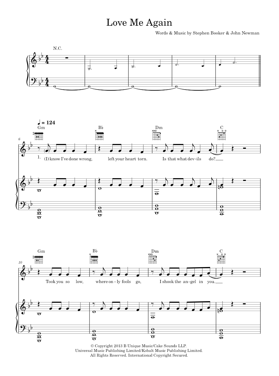 Play Official version of Love me again sheet music by