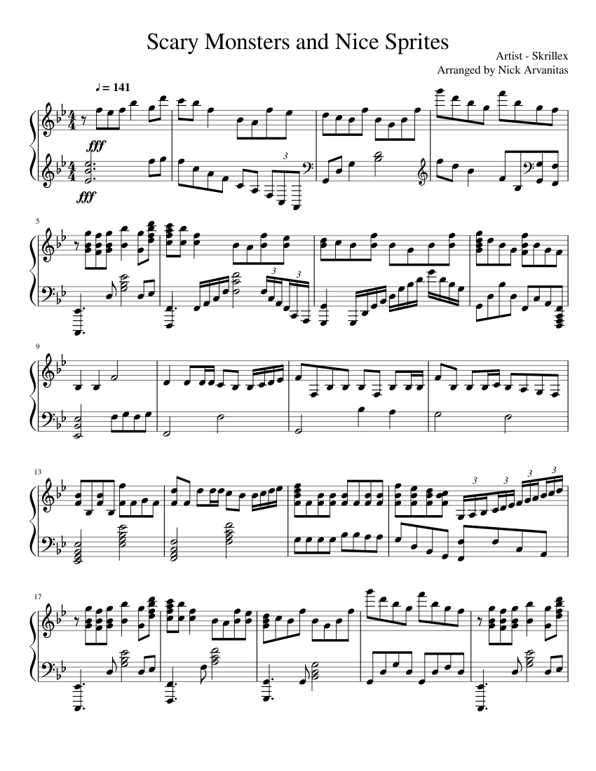 Scary Monsters and Nice Sprites Sheet music for Piano (Solo) | Musescore.com