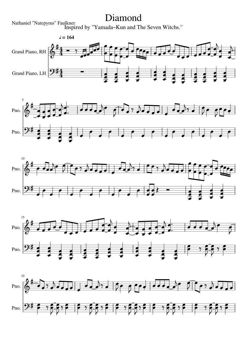Diamond [Piano] Sheet Music for Piano (Piano Duo) | MuseScore.com