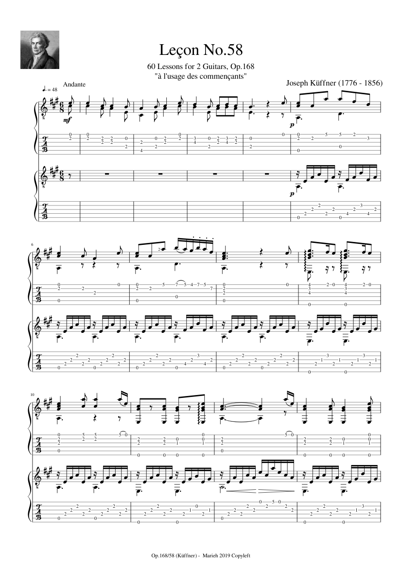 60 Lessons for 2 Guitars Op.168