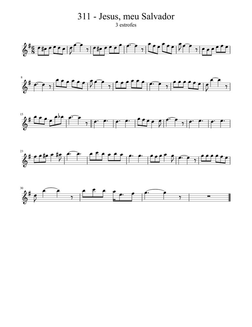 311 - Jesus, meu Salvador Sheet music for Saxophone (Alto) (Solo ...