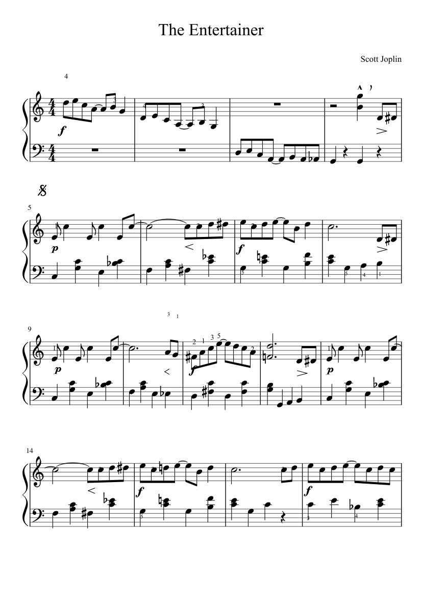 fantasma Capataz arcilla The Entertainer Sheet music for Piano (Solo) | Musescore.com