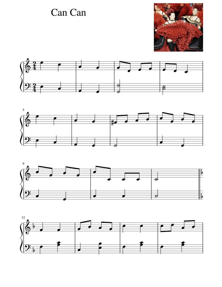 Can Can Sheet music for Piano (Solo) | Musescore.com