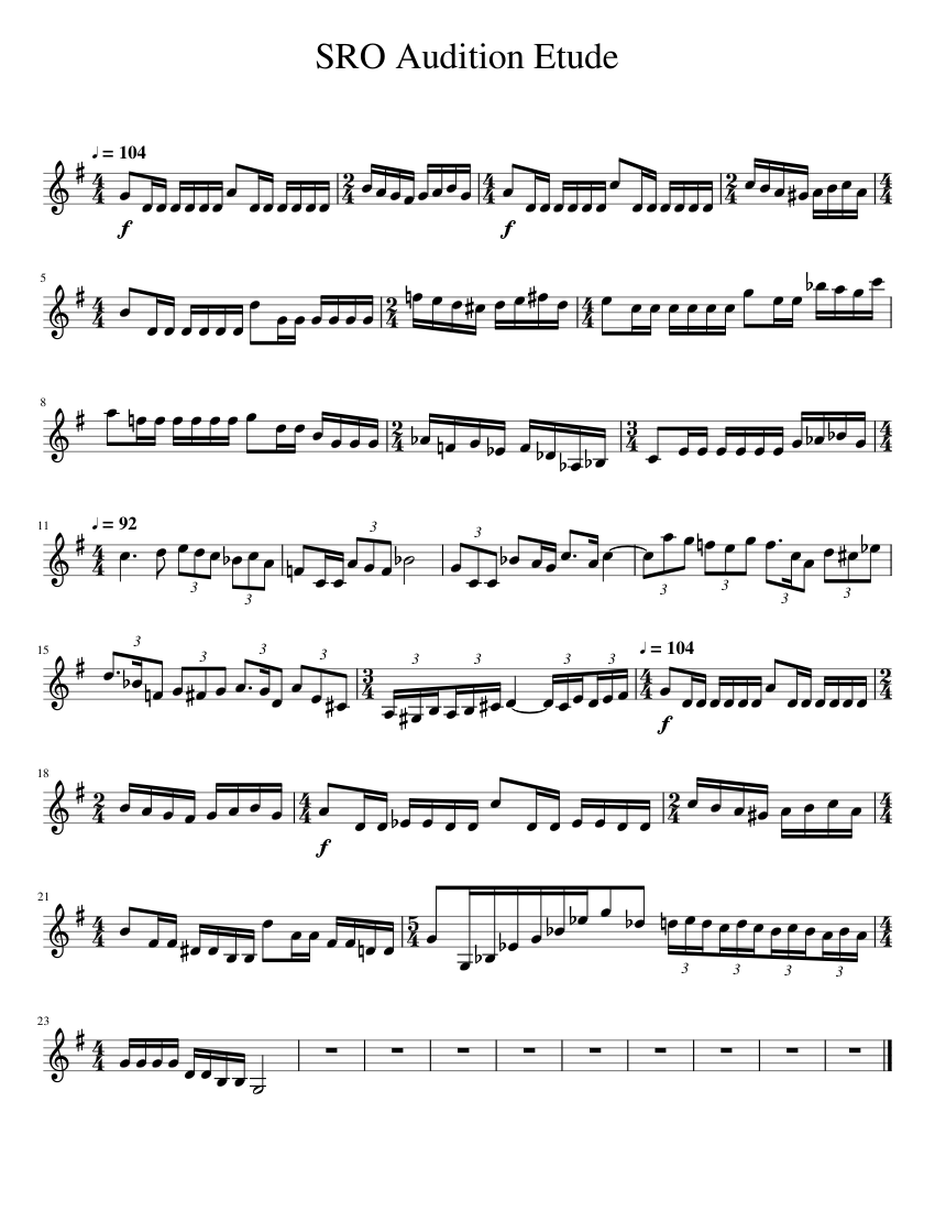 SRO Audition Etude Sheet music for Trumpet in bflat (Solo)