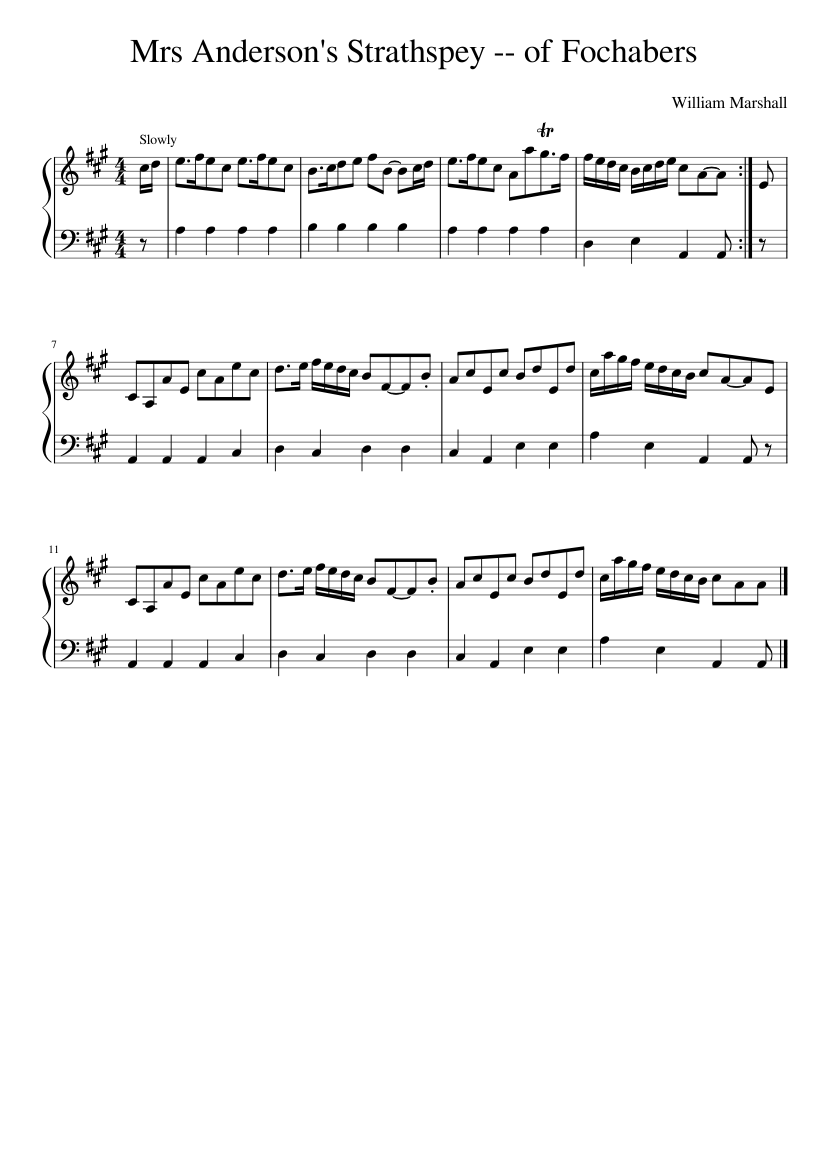 Mrs Anderson's Strathspey -- of Fochabers