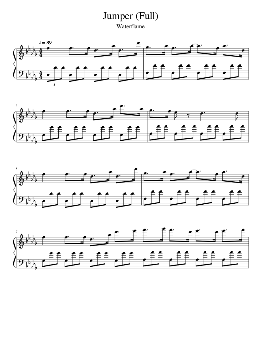 Jumper (Full) piano tutorial