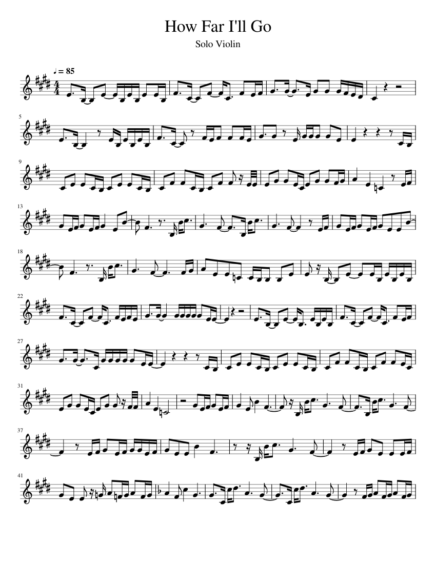 How Far I ll Go - Moana Sheet music for Violin (String Ensemble) |  Musescore.com