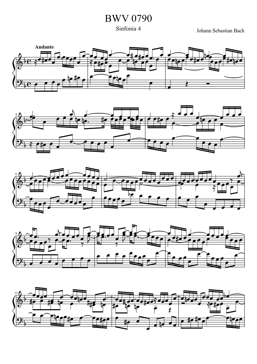 Sinfonia in D minor BWV 790