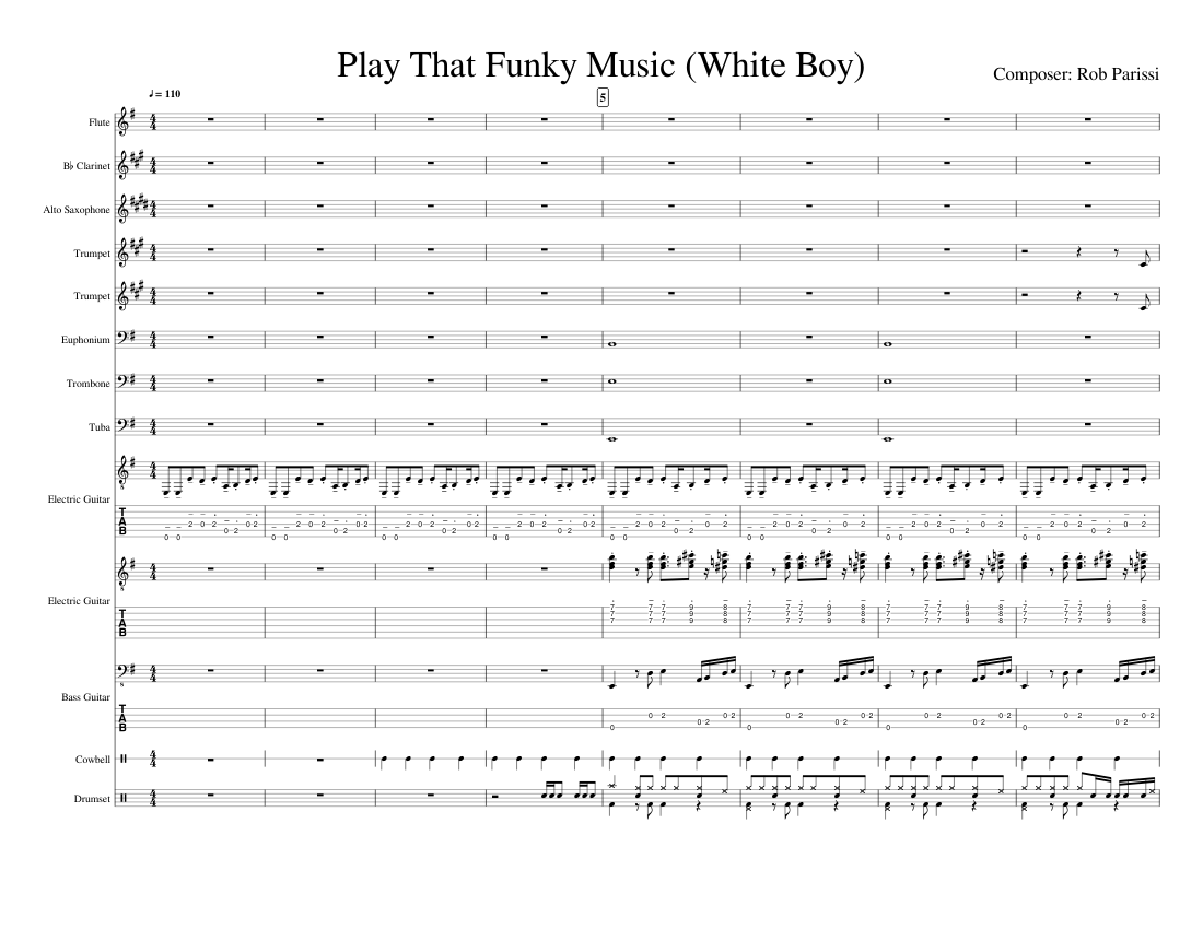 play that funky music sheet music