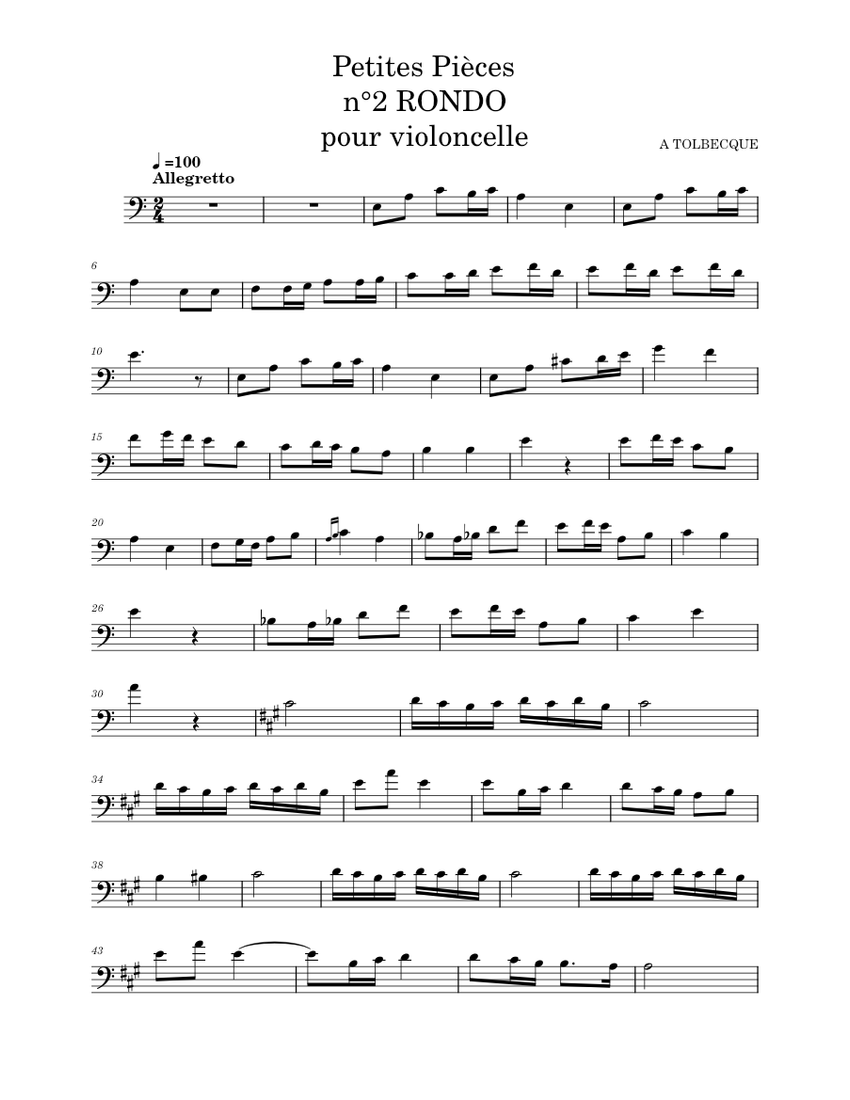 A Rondo Rondo Sheet music for Cello (Solo) | Musescore.com