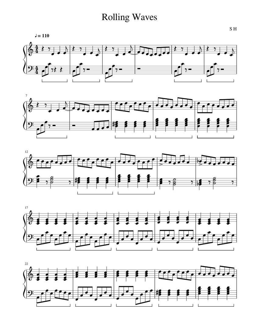 Rolling Waves Sheet music for Piano (Solo) | Musescore.com