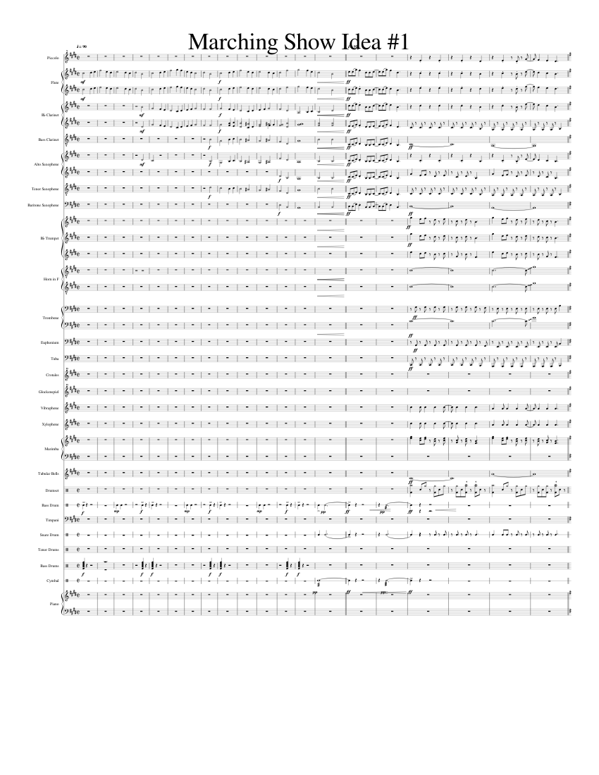 Needs A Name WIP Marching Band Show Sheet Music for Piano, Trombone ...