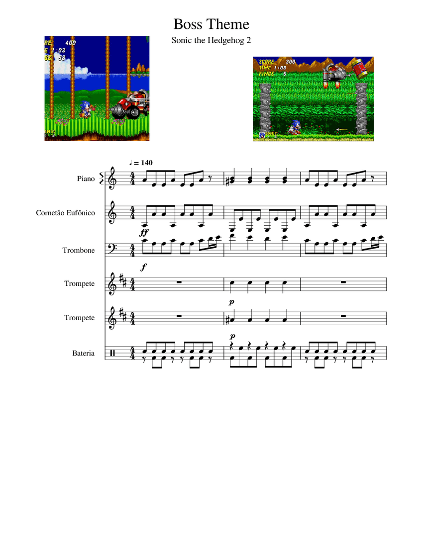 Sonic The Hedgehog 2 - Boss Theme Sheet music for Piano (Solo)