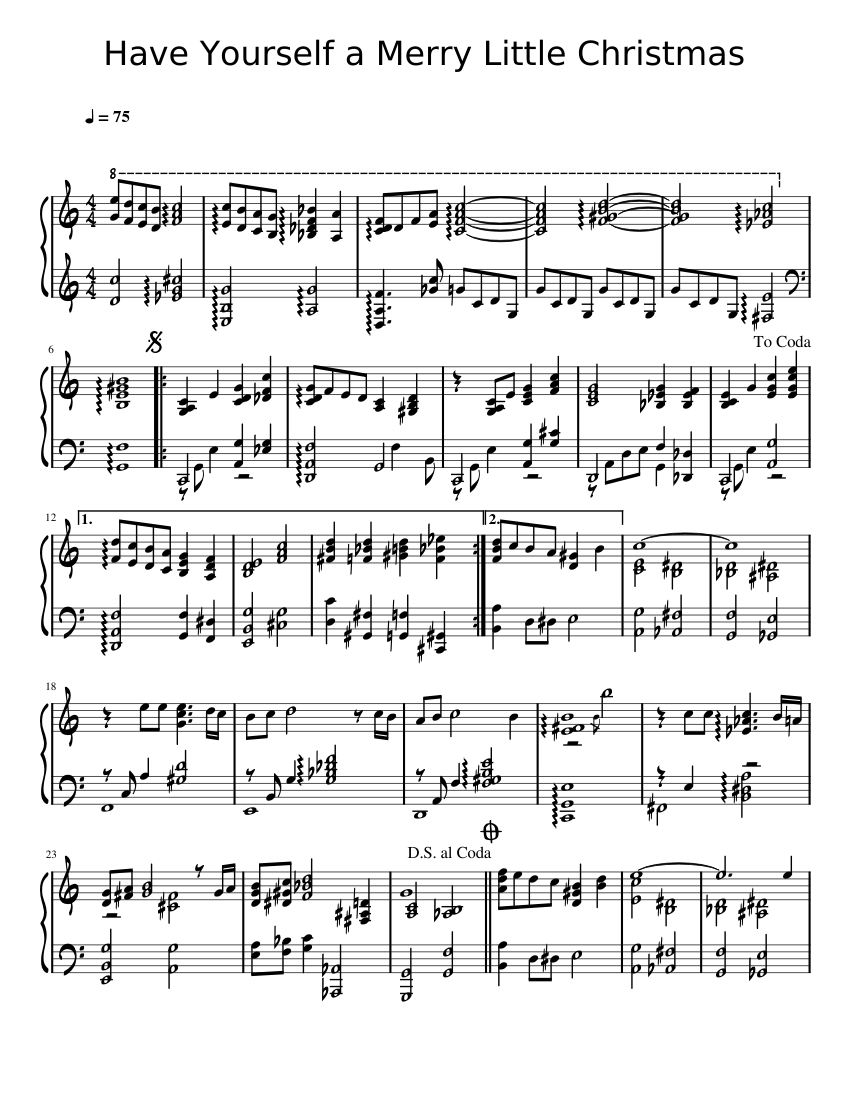 Have Yourself A Merry Little Christmas Sheet music for Piano (Solo
