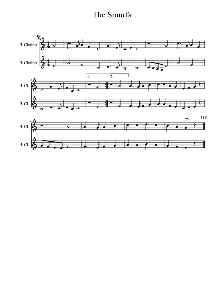 The Smurfs Sheet music for other (Woodwind Duet)