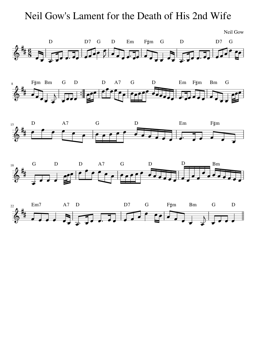 Neil Gow's Lament for the Death of His 2nd Wife