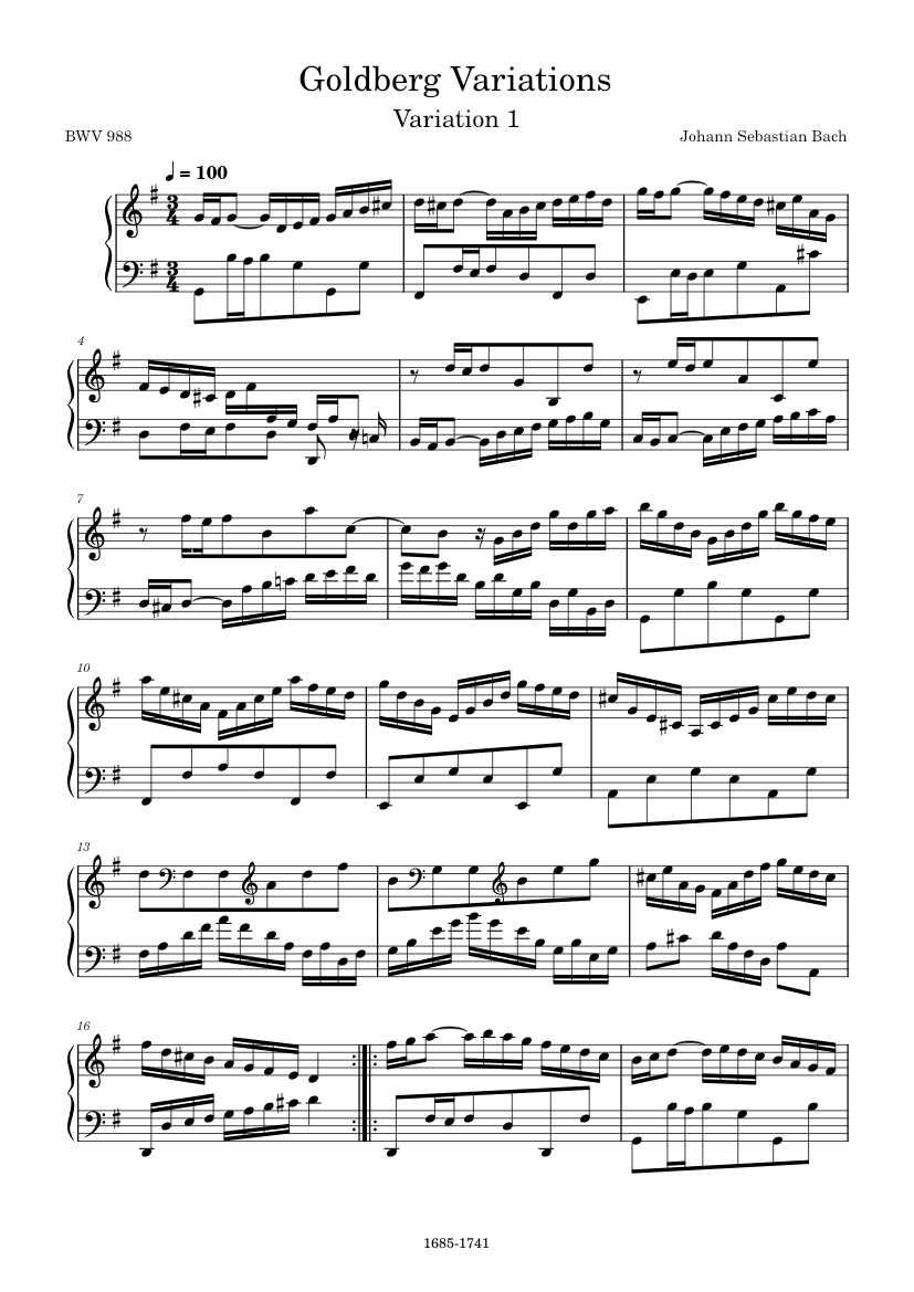 Goldberg Variations, BWV 988: Variatio 30. Quodlibet. A 1 Clav. (Johann