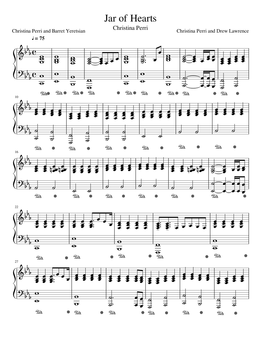 Jar of Hearts Sheet Music for Piano (Solo) Easy | MuseScore.com