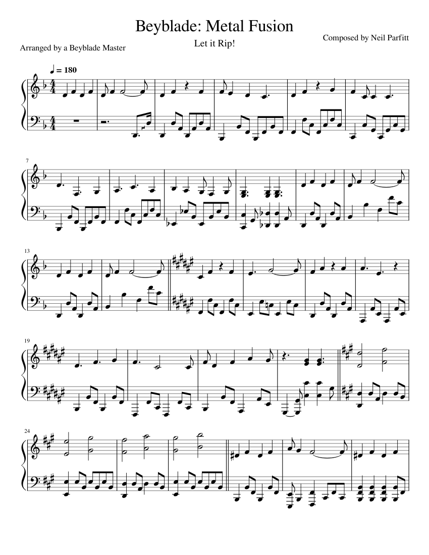 Beyblade: Metal Fusion Sheet music for Piano (Solo) | Musescore.com