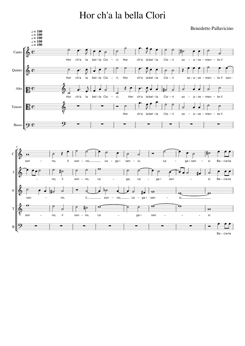 Hor ch'a la bella Clori