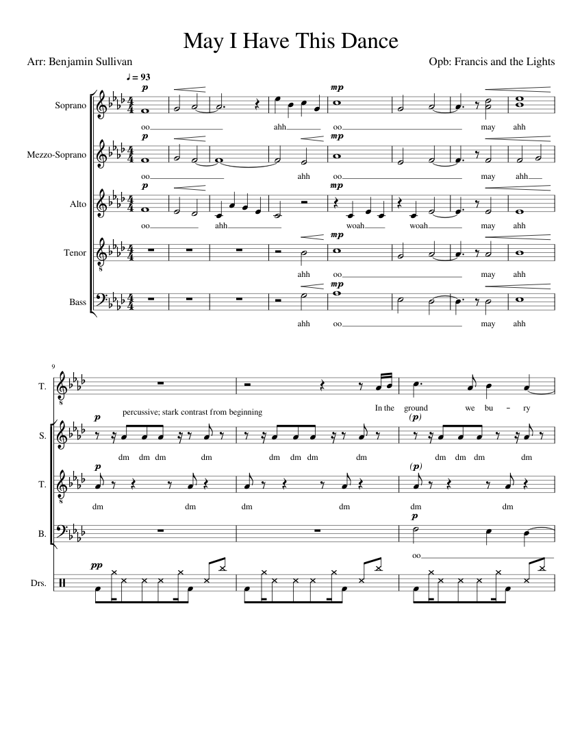 May I Have This Dance Sheet music for Soprano, Alto, Tenor, Bass voice &  more instruments (Mixed Ensemble) | Musescore.com