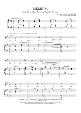 Free Melinda by Burton Lane sheet music | Download PDF or print on  Musescore.com