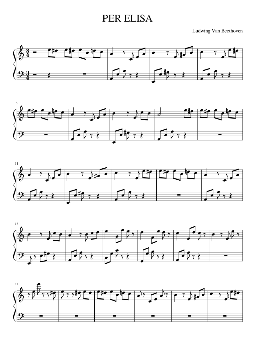 PER ELISA - piano tutorial