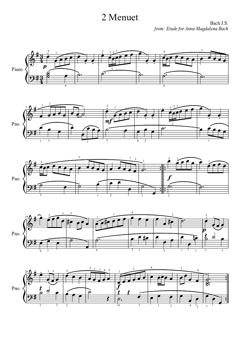 3 Minuets BWV 841-843