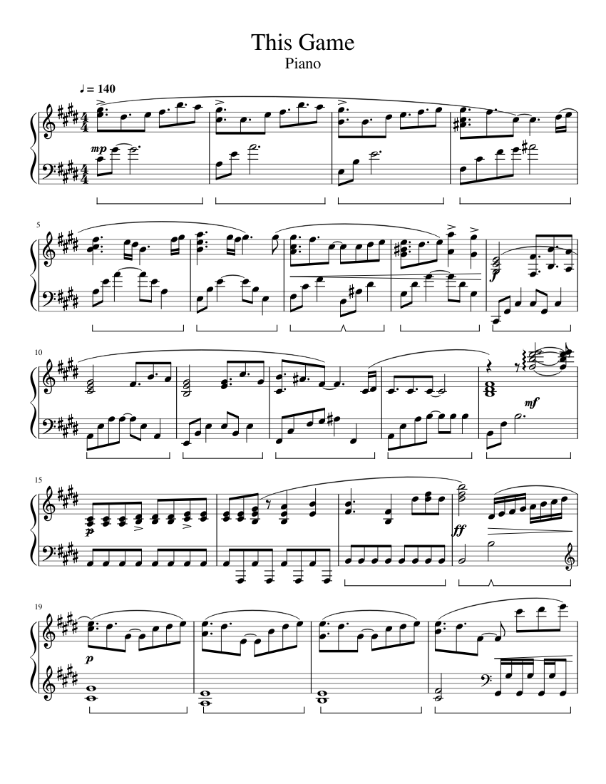 このゲーム - ピアノ 楽譜 ピアノ (ソロ) | MuseScore.com