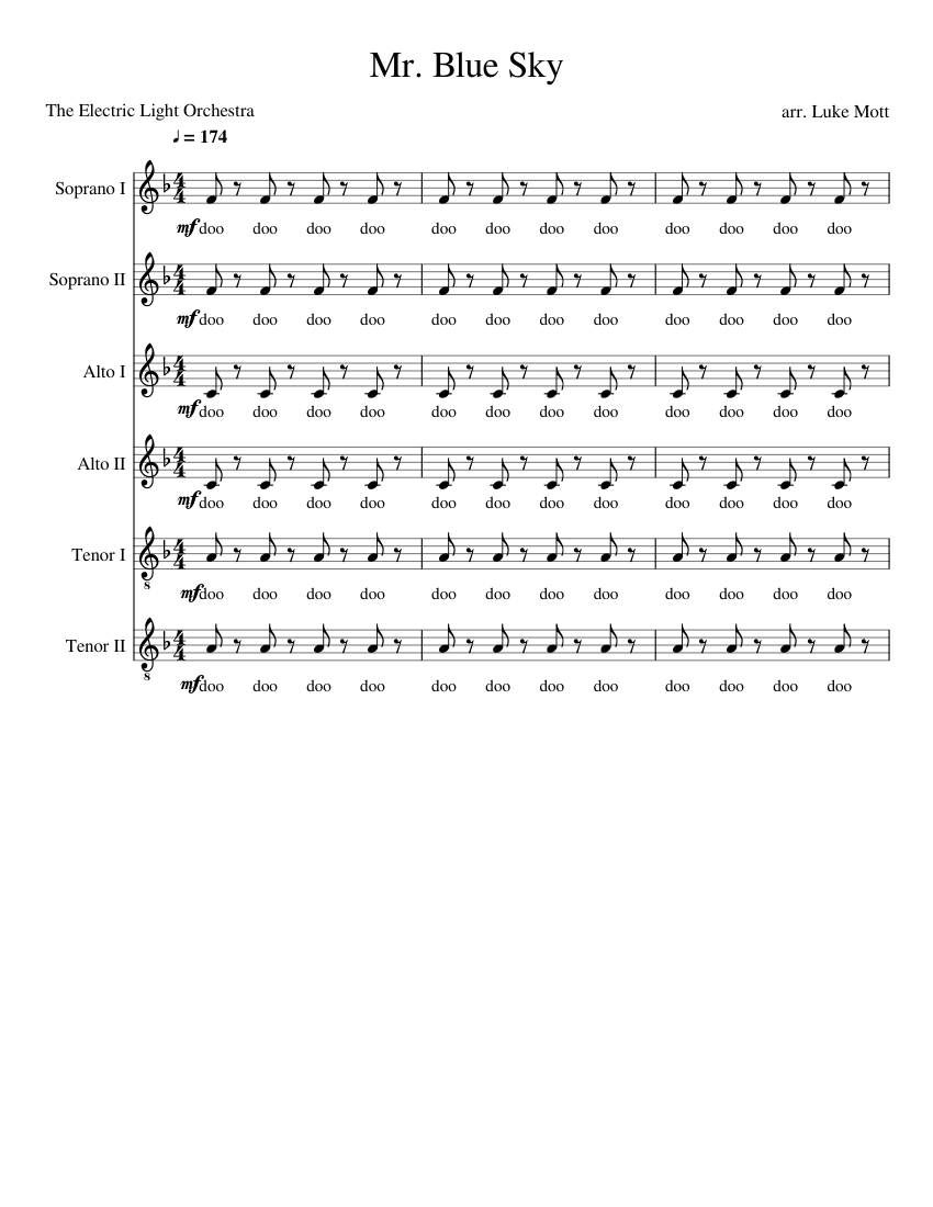 Mr. Blue Sky Sheet music for Piano (Mixed Ensemble) | Musescore.com