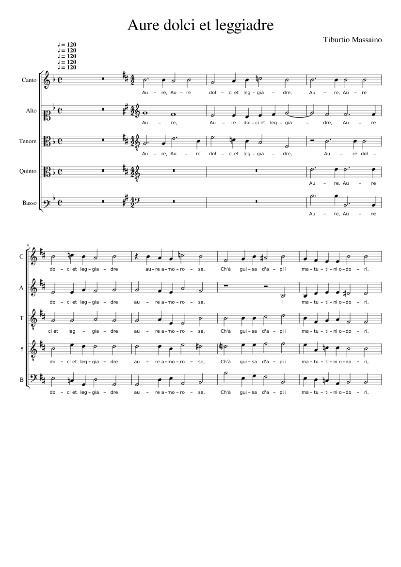 Aure dolci et leggiadre