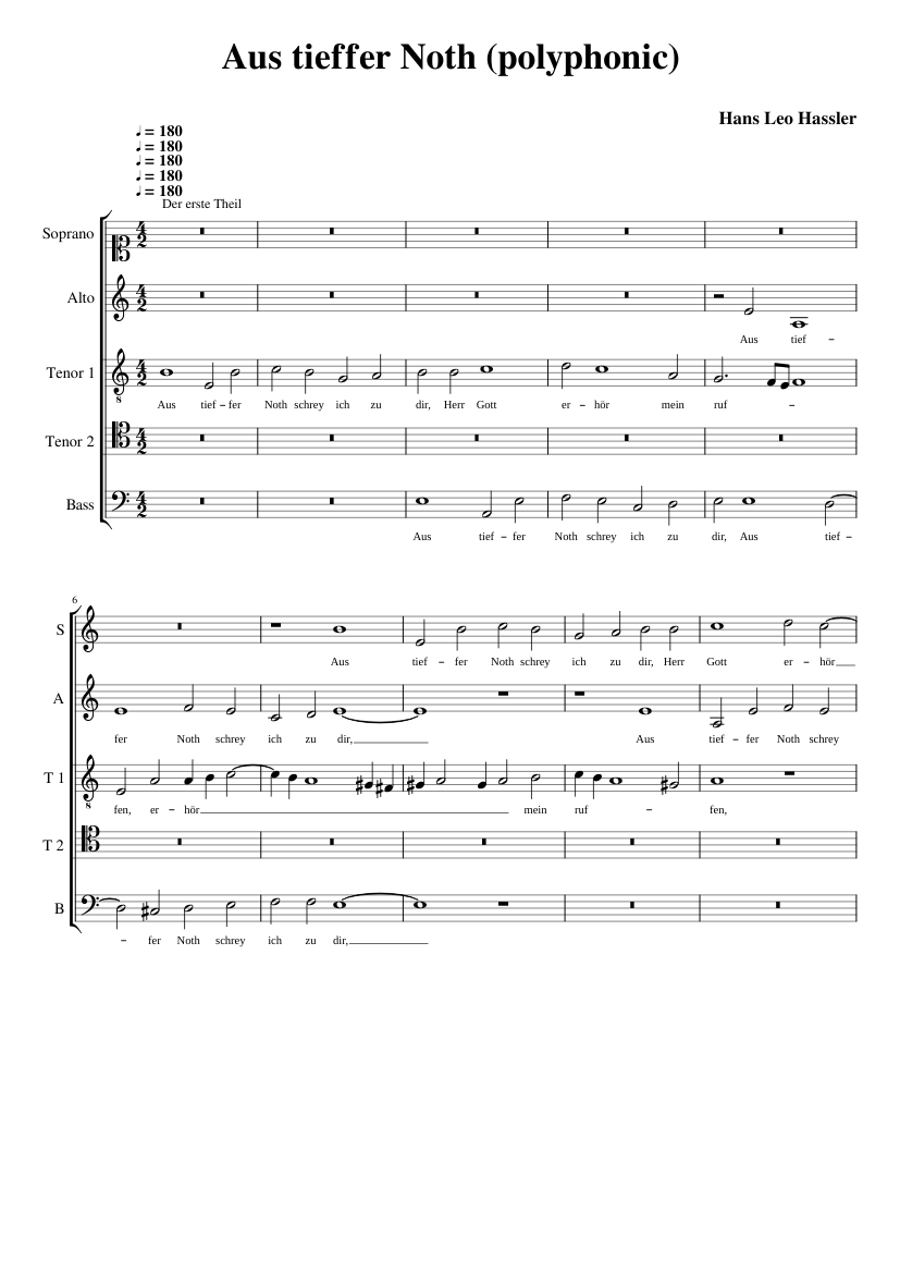 Aus tieffer Noth (polyphonic)