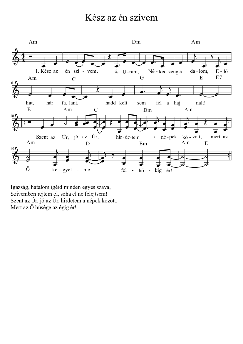 Kész az én szívem Sheet music for Vocals (Solo) | Musescore.com