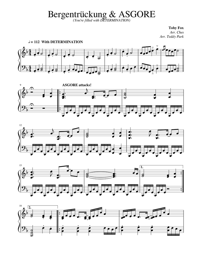 Undertale Piano Bergentruckung Asgore Sheet Music For Piano Solo Musescore Com - asgore roblox piano