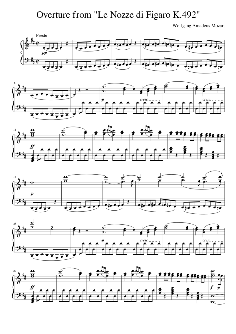 Overture from Le Nozze di Figaro, K. 492 – Wolfgang Amadeus Mozart