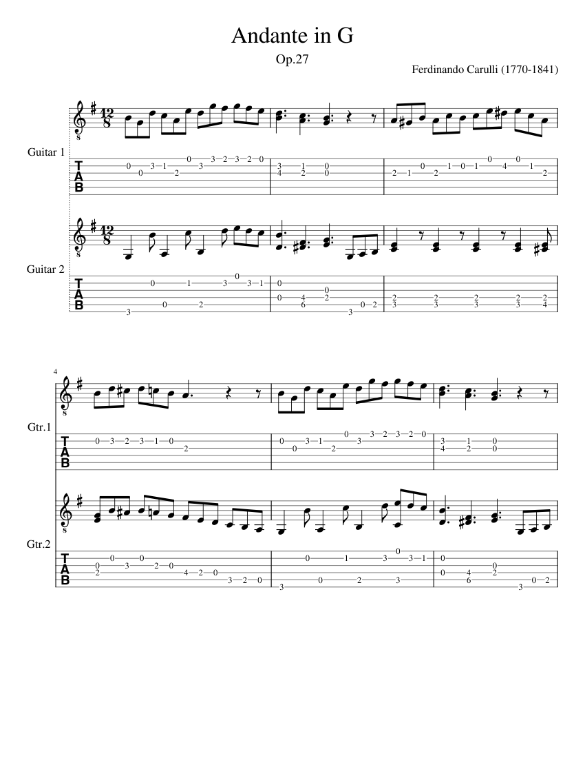 Gitar Duet Andante In G