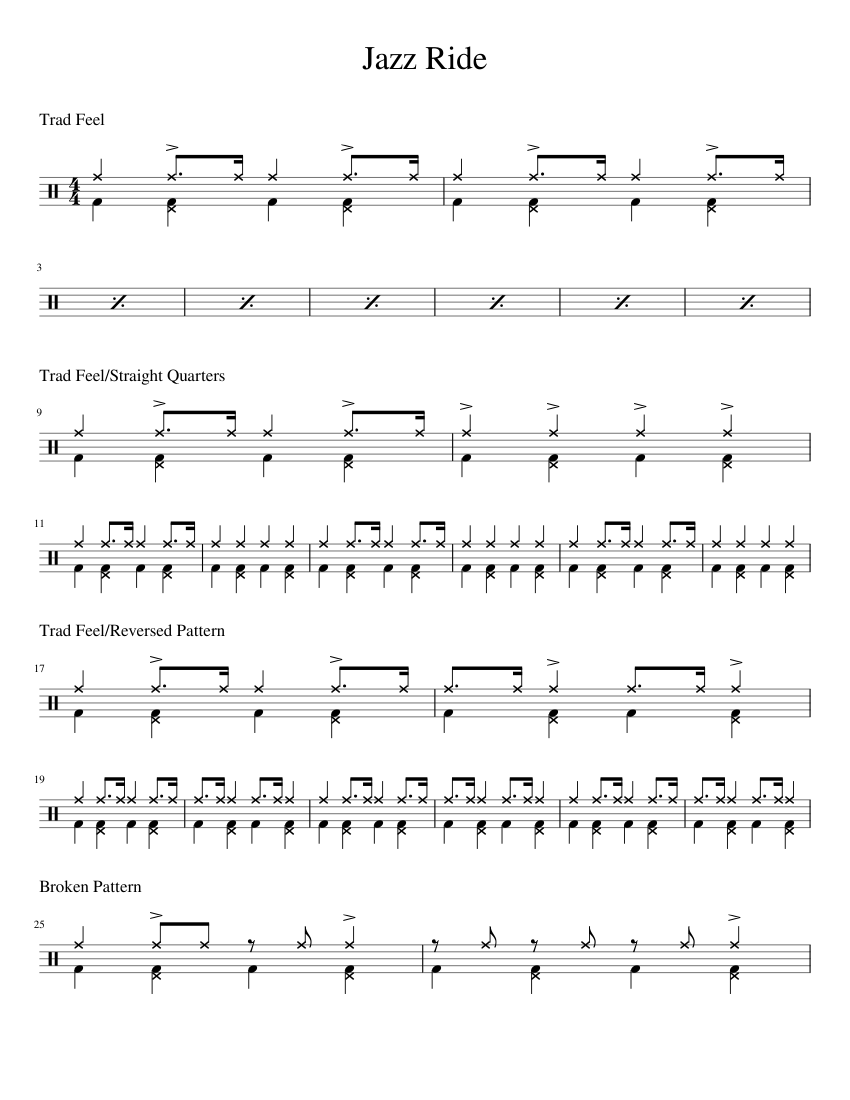 Jazz Ride Sheet music for Drum group (Solo) | Musescore.com