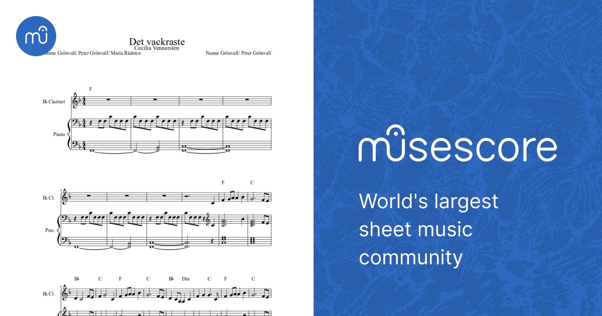 Det vackraste Sheet music for Piano, Clarinet other (Solo) | Musescore.com