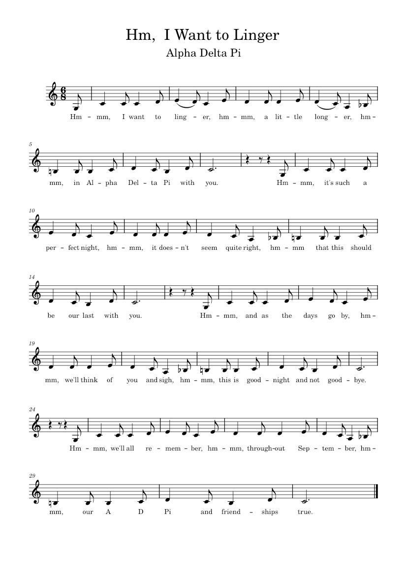 Hm, I Want to Linger Sheet music for Piano (Solo) Easy | Musescore.com