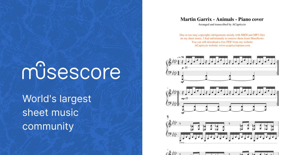 Martin Garrix - Animals - Piano cover Sheet music for Piano (Solo) |  Musescore.com