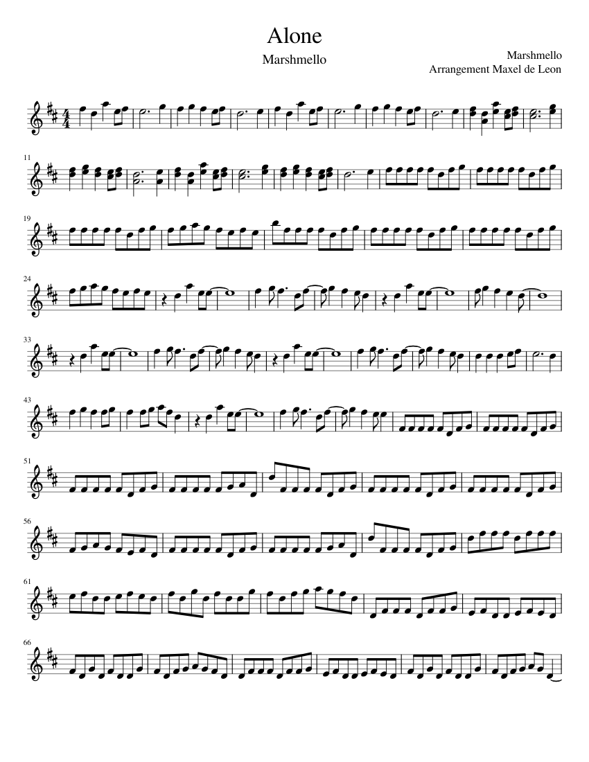 Alone Marshmello Sheet music for Violin (Solo)