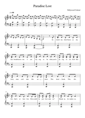 Everywhere I Go - Hollywood Undead Sheet music for Piano (Solo
