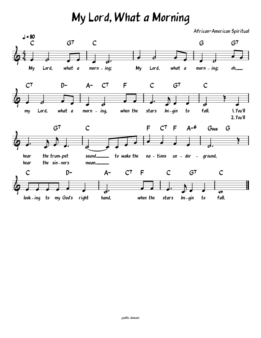 My Lord What A Morning Sheet Music