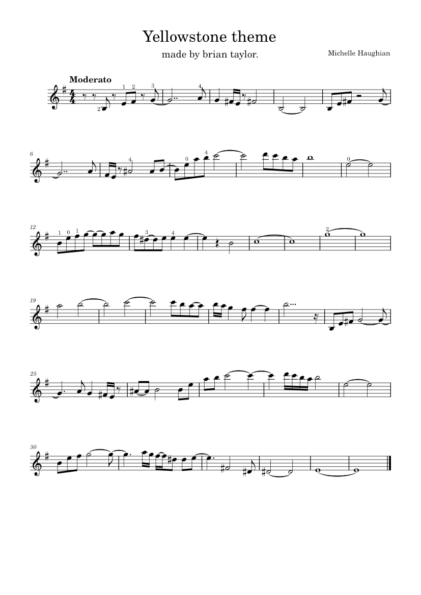 Yellowstone theme Sheet music for Violin (Solo)