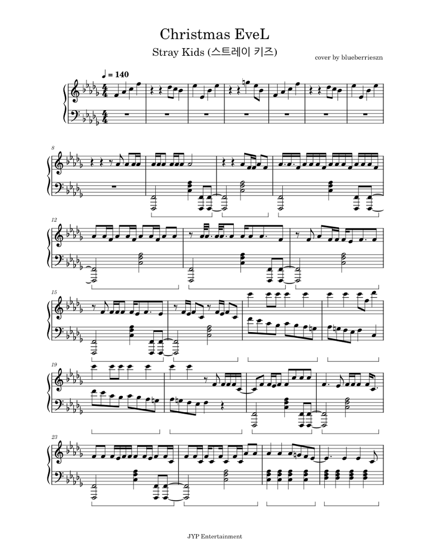 Christmas EveL – Stray Kids (스트레이 키즈) Sheet music for Piano 