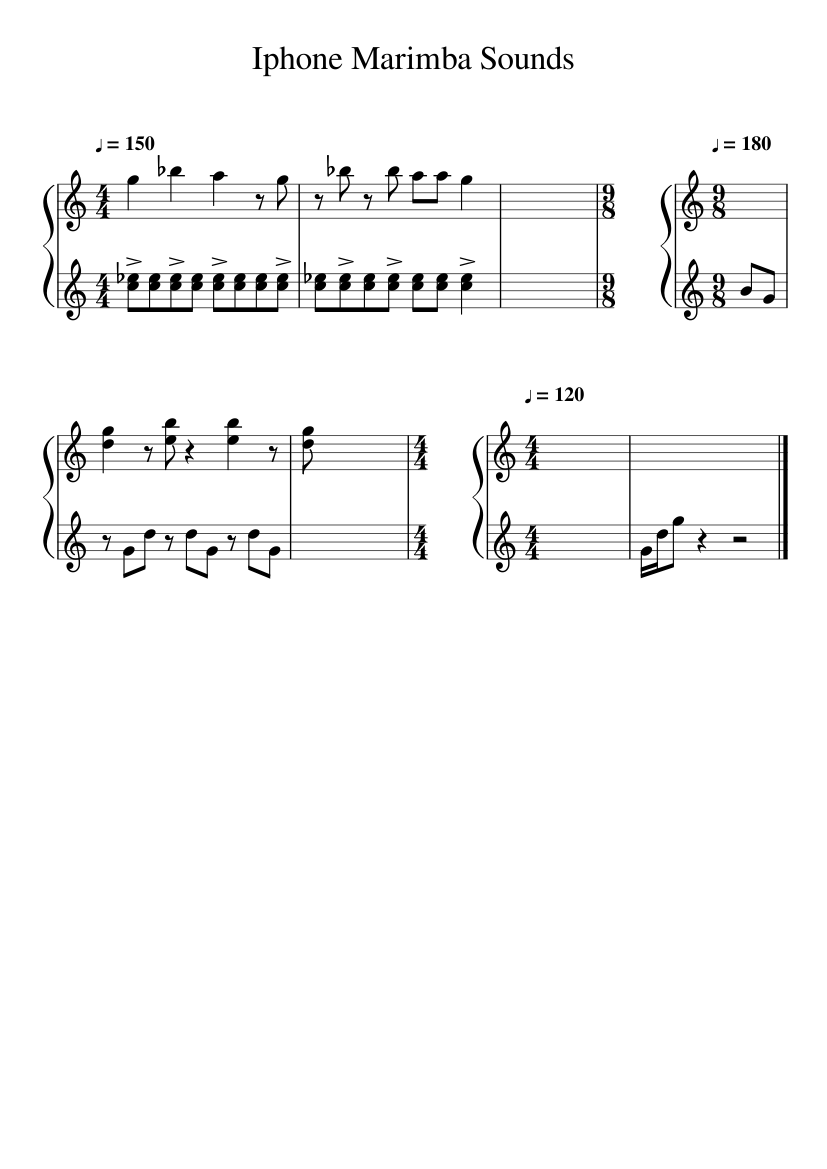 Iphone Marimba Sounds Sheet music for Marimba (Solo) | Musescore.com