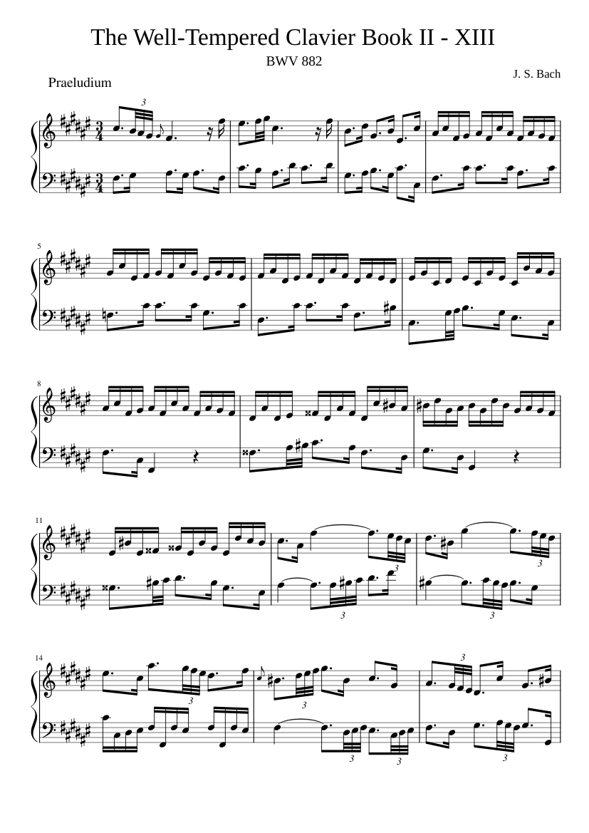 Prelude and Fugue in F-sharp major BWV 882
