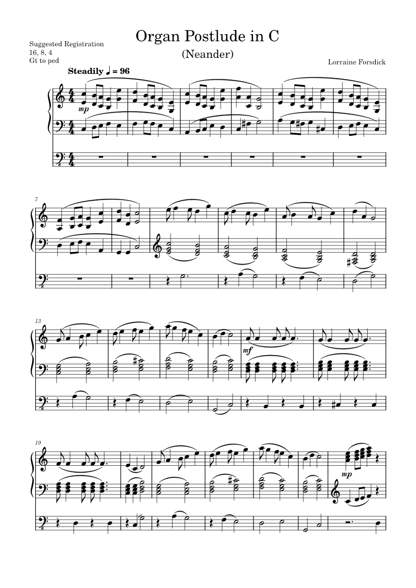 Organ Postlude in C (Neander) Sheet music for Organ (Solo) | Musescore.com